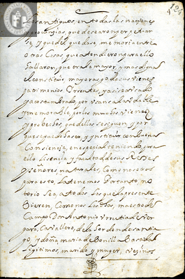Urrutia de Vergara Papers, page 124, folder 9, volume 1, 1664