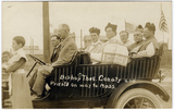 Bishop Thomas Conaty and priests in car, San Diego