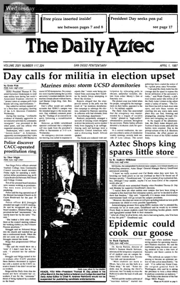 The Daily Aztec: Wednesday 04/01/1987