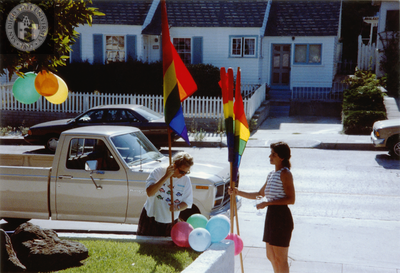 Setup outdoors at Lesbian and Gay Historical Society of San Diego