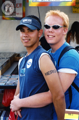 Two people at the Pride Festival, 1998