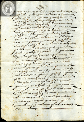 Urrutia de Vergara Papers, back of page 14, folder 2, volume 1, 1606