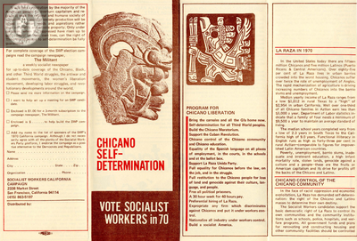 Chicano self-determination: Vote socialist workers in 70, 1970