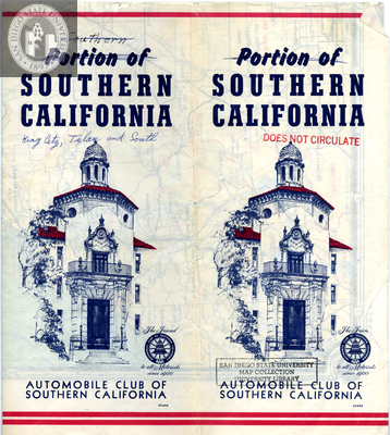 Portion of Southern California Map Front Cover