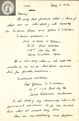 Letter from Montgomery Moulton, 1942