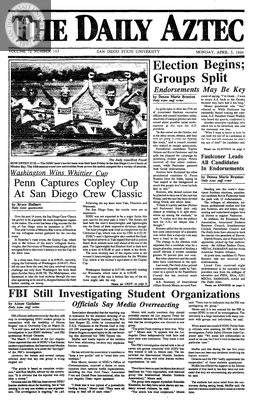 The Daily Aztec: Monday 04/03/1989