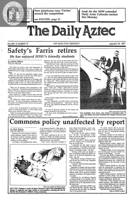 The Daily Aztec: Thursday 01/29/1987