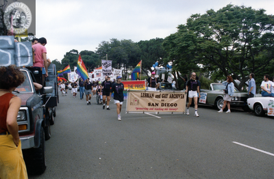 Lesbian and Gay Archives of San Diego in Pride Parade, 1991