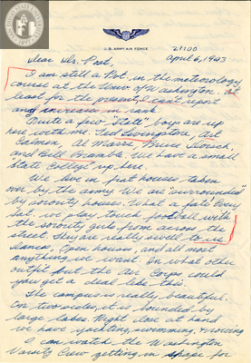 Letter from Richard Fredrick Brewer, 1943