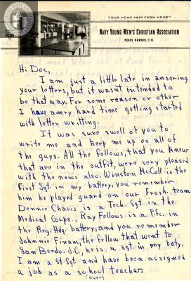 Letter from Wallace M. McAnulty, 1942