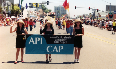 API CAP banner in Pride parade, 1999