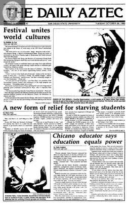 The Daily Aztec: Tuesday 10/29/1985