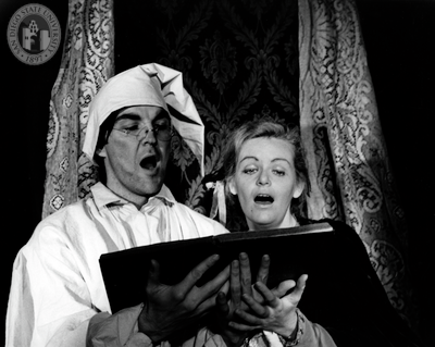 Anthony Zerbe and an unidentified actress in The Merry Wives of Windsor, 1965