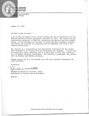 Casares correspondence, 08/17/1979