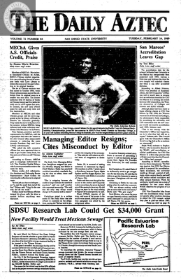 The Daily Aztec: Tuesday 02/14/1989
