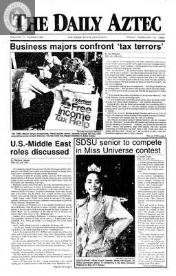 The Daily Aztec: Friday 02/19/1988