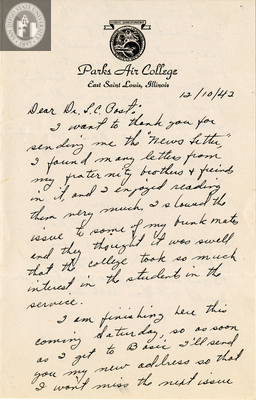 Letter from Robert E. Nath, 1942