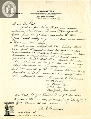 Letter from Mary E. Verdusco, 1942