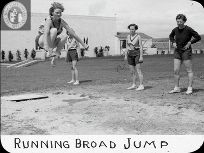 Running broad jump, 1935