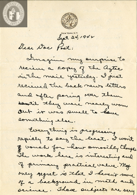 Letter from William R. Kruse, Jr., 1942