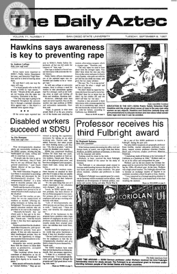The Daily Aztec: Tuesday 09/08/1987