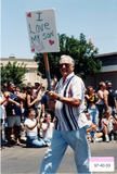 "I love my son, we love you all too!!" sign at Pride parade, 1997