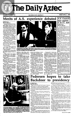 The Daily Aztec: Friday 04/04/1986