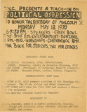 T.N.C. presents a teach-in on political oppression, 1970