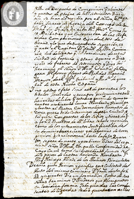 Urrutia de Vergara Papers, back of page 38, folder 14, volume 2, 1754
