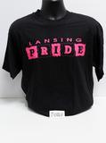 "Lansing Pride" in pink letters