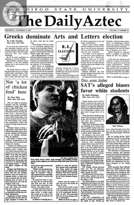 The Daily Aztec: Wednesday 11/08/1989