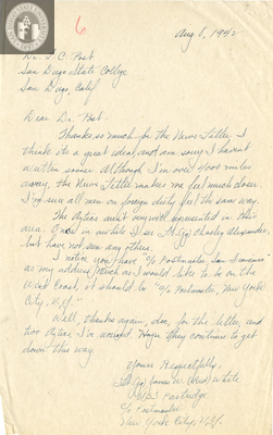 Letter from James W. White, 1942