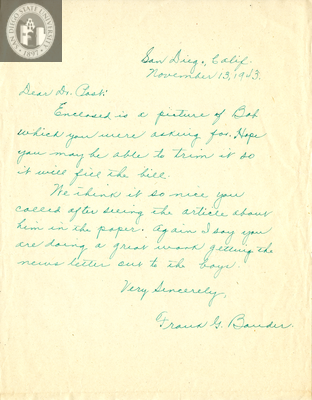 Letter from Leila Maude Bauder, 1943