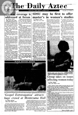 The Daily Aztec: Tuesday 02/12/1991