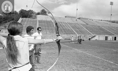 Archery practice in Aztec Bowl