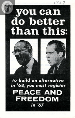 Brochure for Peace and Freedom Party, 1967