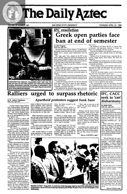 The Daily Aztec: Thursday 04/24/1986