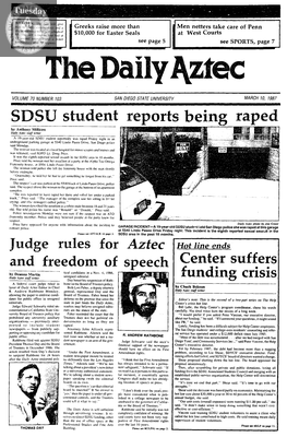 The Daily Aztec: Tuesday 03/10/1987