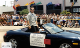 Mr. Gay San Diego, Maynard Dimmesdale, in Pride parade, 2000