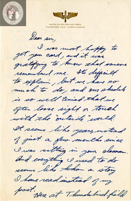 Letter from George Spencer Farina, 1942