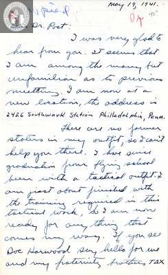 Letter from Kenneth B. Scidmore, 1942