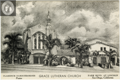Drawing of Grace Lutheran Church, San Diego