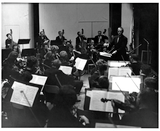 Symphony musicians rehearse