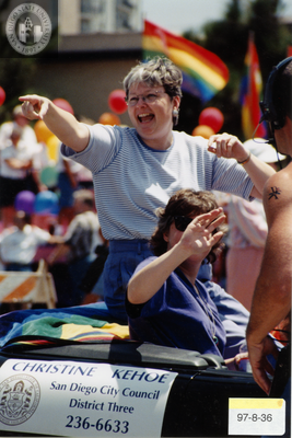 Christine Kehoe, San Diego City Council, District Three, in Pride parade, 1997