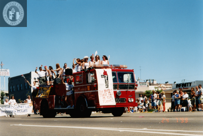 The Flame fire truck in Pride parade, 1999