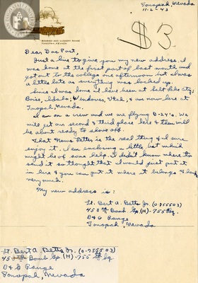 Letter from Bert A. Betts, Jr.
