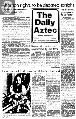 The Daily Aztec: Wednesday 11/10/1976