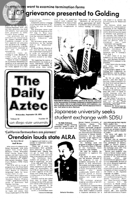 The Daily Aztec: Wednesday 09/29/1976