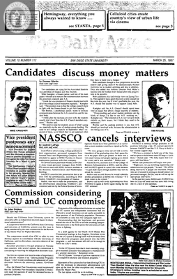 The Daily Aztec: Wednesday 03/25/1987