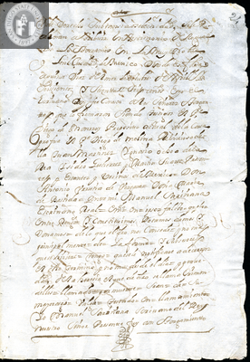 Urrutia de Vergara Papers, page 24, folder 12, volume 2, 1691